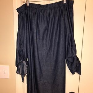 Off the shoulder denim dress